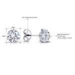 Load image into Gallery viewer, 925 Sterling Silver 5mm Round 0.82Cttw DEF Color Moissanite Martini Studs, Three Prong Martini Studs, Martini Studs, 5mm Round Created Moissanite Martini Studs
