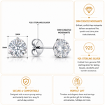 Load image into Gallery viewer, 925 Sterling Silver 5mm Round 0.82Cttw DEF Color Moissanite Martini Studs, Three Prong Martini Studs, Martini Studs, 5mm Round Created Moissanite Martini Studs