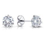 Load image into Gallery viewer, 925 Sterling Silver 5mm Round 0.82Cttw DEF Color Moissanite Martini Studs, Three Prong Martini Studs, Martini Studs, 5mm Round Created Moissanite Martini Studs

