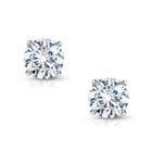 Load image into Gallery viewer, 925 Sterling Silver 5mm Round 0.82Cttw DEF Color Moissanite Studs,  Lab Created Moissanite Studs, Moissanite Basket Setting Studs, Friction Back Studs
