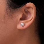 Load image into Gallery viewer, 925 Sterling Silver 5mm Round 0.82Cttw DEF Color Moissanite Studs,  Lab Created Moissanite Studs, Moissanite Basket Setting Studs, Friction Back Studs
