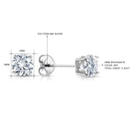 Load image into Gallery viewer, 925 Sterling Silver 5mm Round 0.82Cttw DEF Color Moissanite Studs,  Lab Created Moissanite Studs, Moissanite Basket Setting Studs, Friction Back Studs
