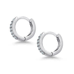 Load image into Gallery viewer, 925 Sterling Silver Cz  Huggies, Cz Huggies Earrings, Cz Huggies, Dainty huggies, Tiny Huggies, Silver Earrings, Classic Cz Huggies, Hypoallergenic Huggies
