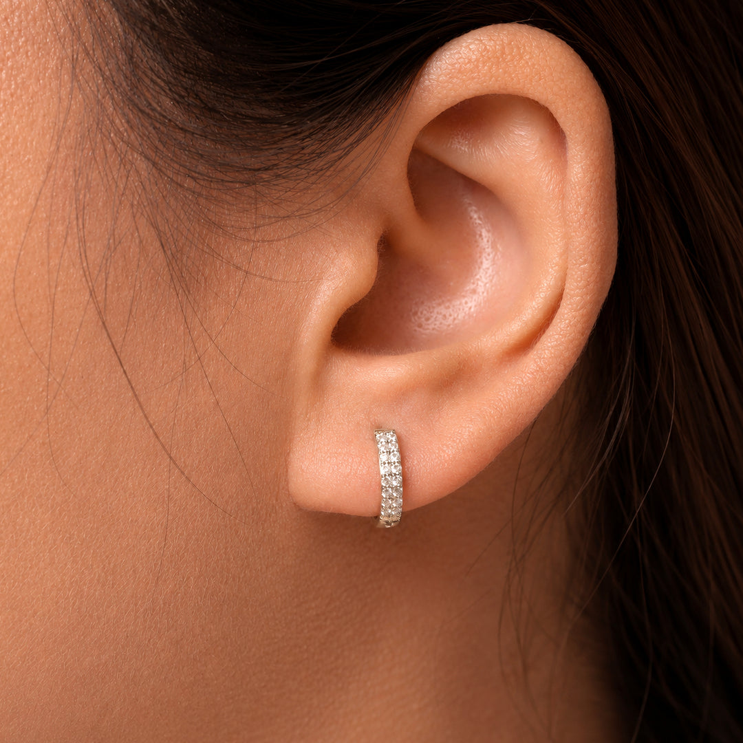 925 Sterling Silver Cz  Huggies, Cz Huggies Earrings, Cz Huggies, Dainty huggies, Tiny Huggies, Silver Earrings, Classic Cz Huggies, Hypoallergenic Huggies