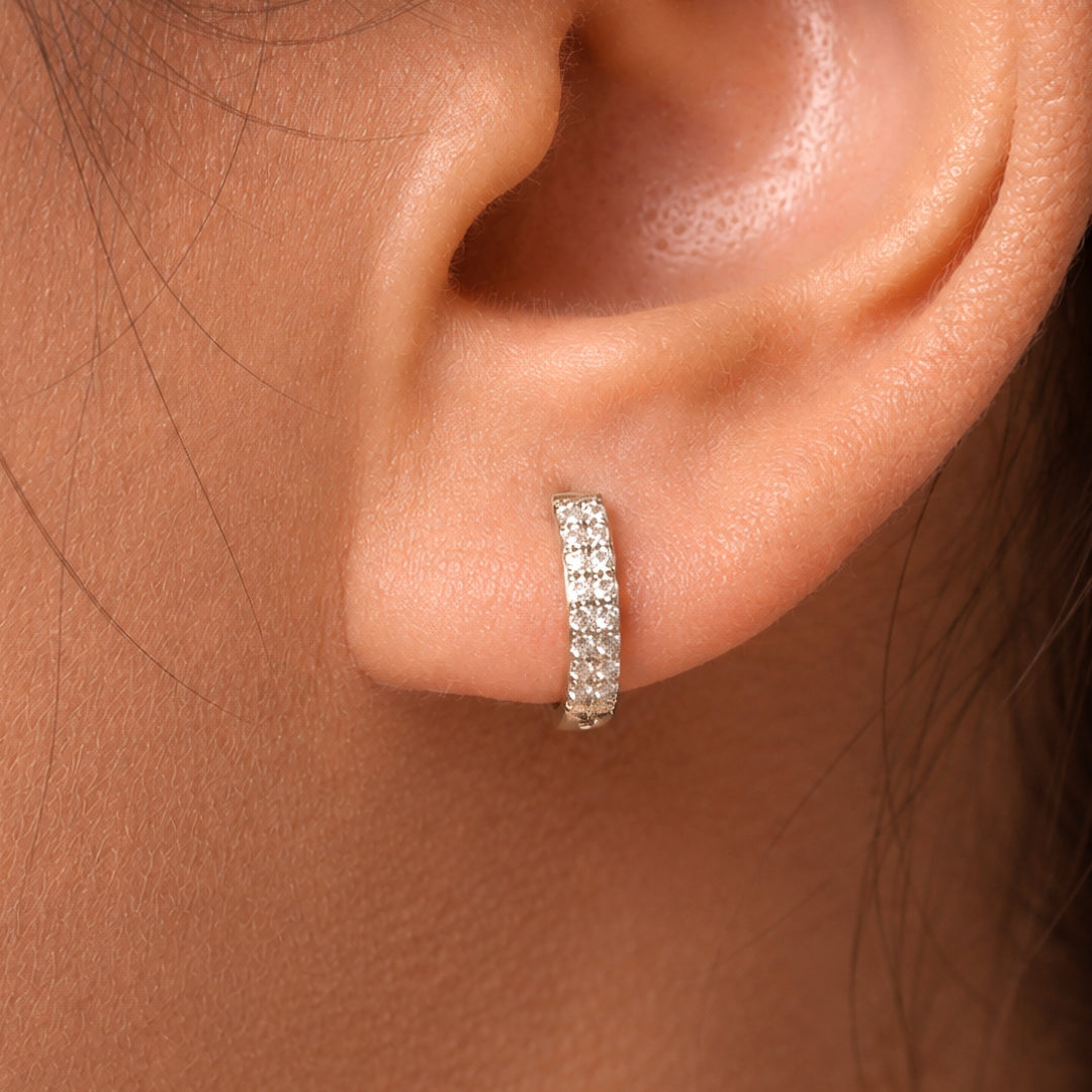 925 Sterling Silver Cz  Huggies, Cz Huggies Earrings, Cz Huggies, Dainty huggies, Tiny Huggies, Silver Earrings, Classic Cz Huggies, Hypoallergenic Huggies