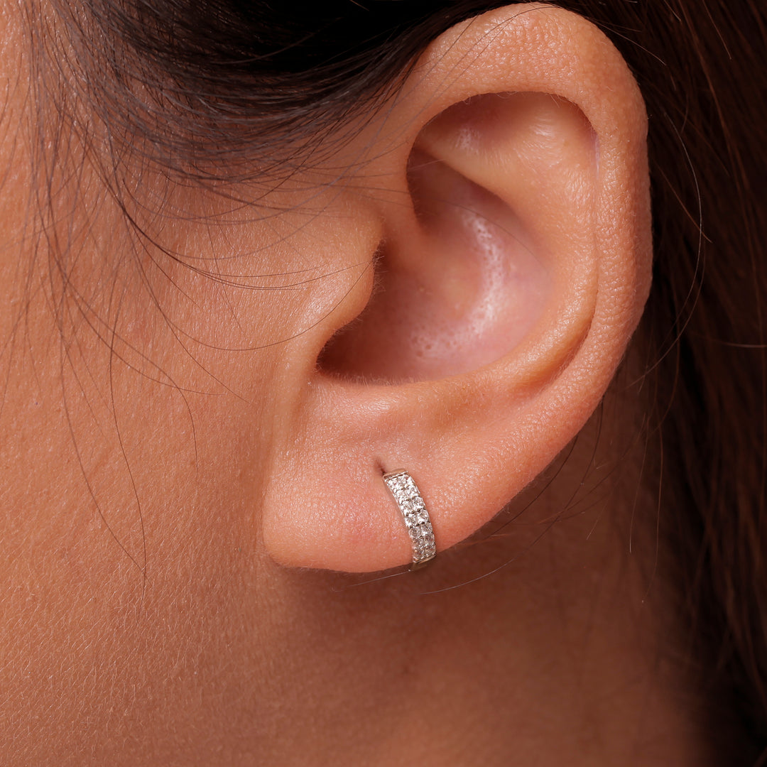 925 Sterling Silver Cz  Huggies, Cz Huggies Earrings, Cz Huggies, Dainty huggies, Tiny Huggies, Silver Earrings, Classic Cz Huggies, Hypoallergenic Huggies