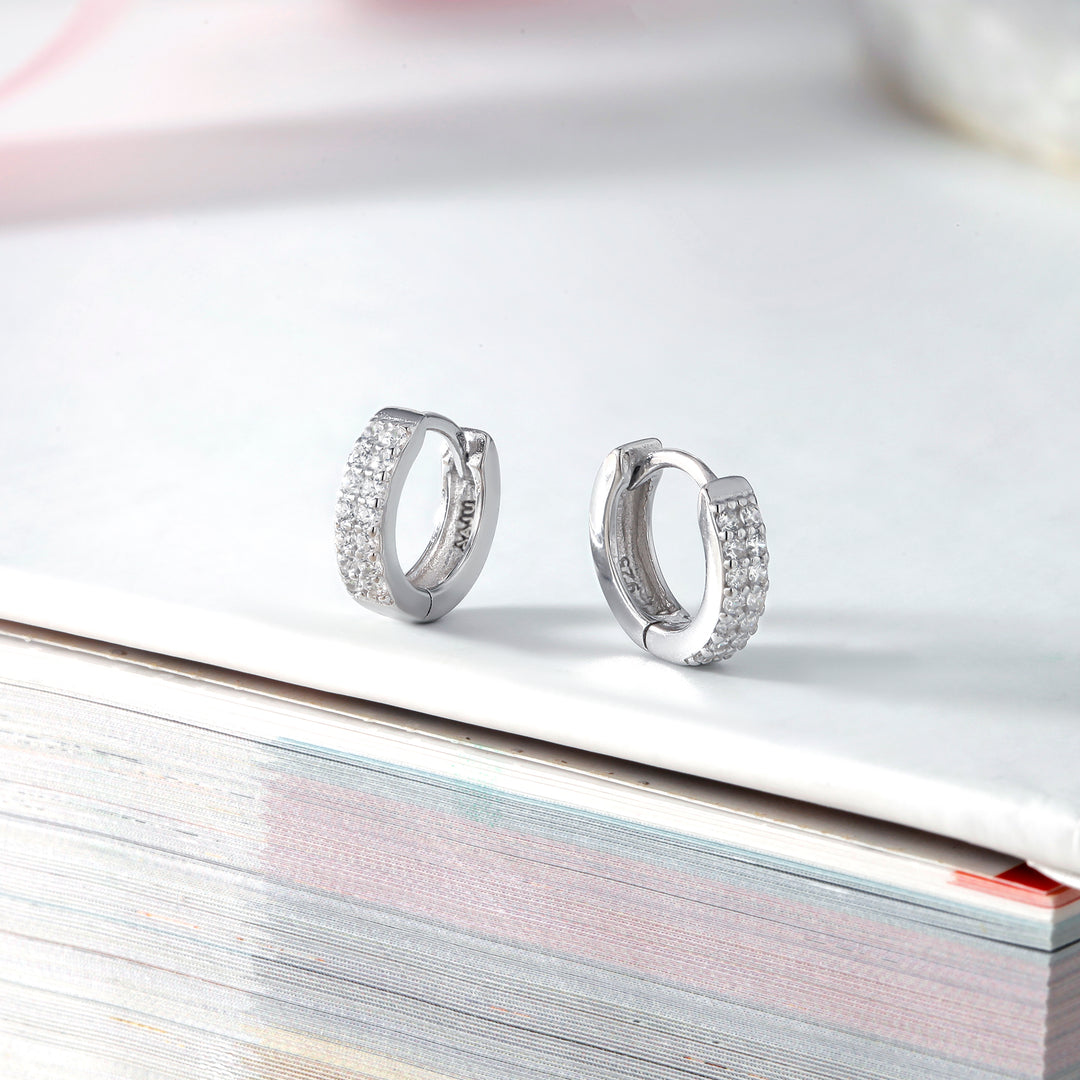 925 Sterling Silver Cz  Huggies, Cz Huggies Earrings, Cz Huggies, Dainty huggies, Tiny Huggies, Silver Earrings, Classic Cz Huggies, Hypoallergenic Huggies