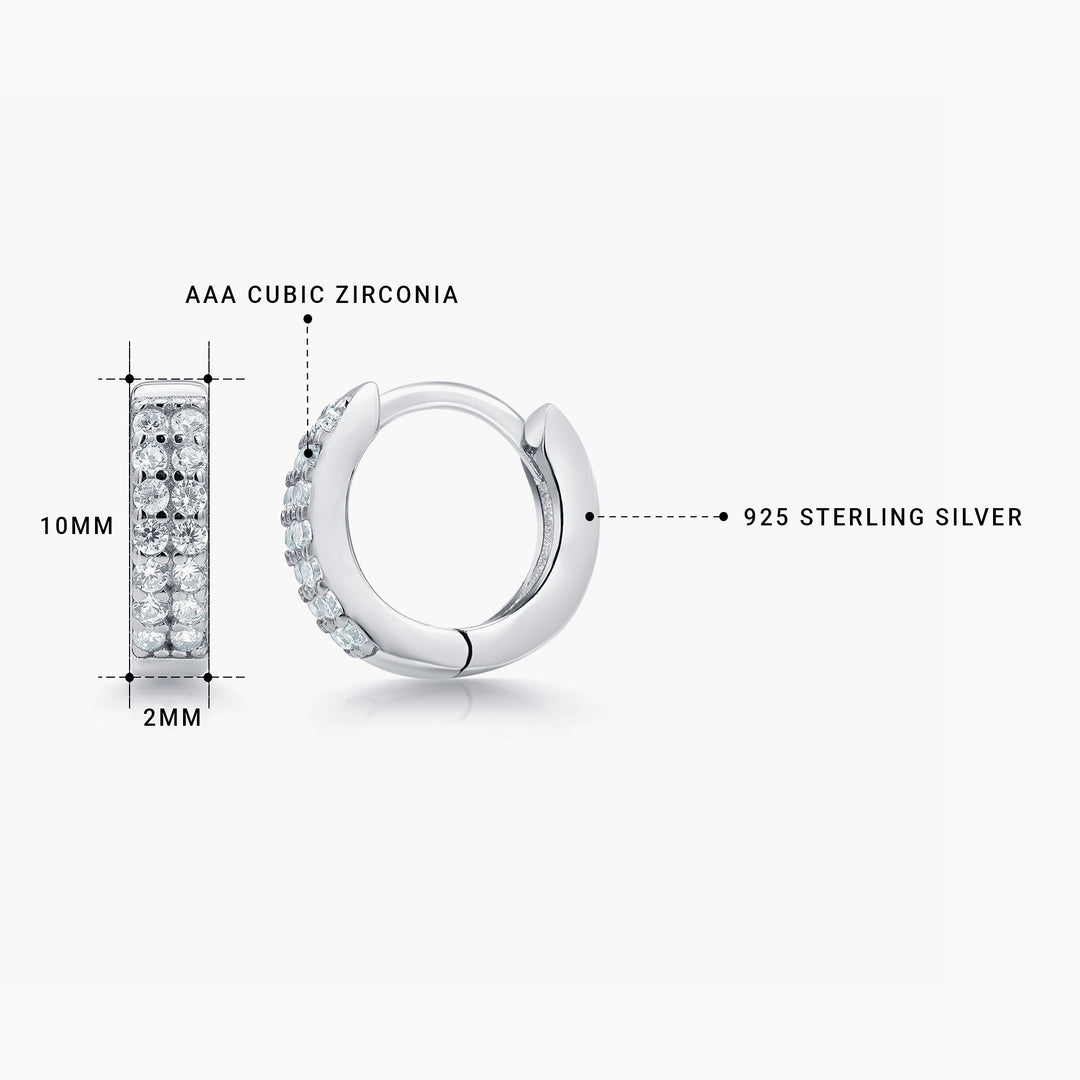 925 Sterling Silver Cz  Huggies, Cz Huggies Earrings, Cz Huggies, Dainty huggies, Tiny Huggies, Silver Earrings, Classic Cz Huggies, Hypoallergenic Huggies