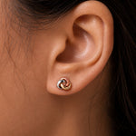 Load image into Gallery viewer, 14K Multi Color Gold Knot Studs, Multi color Gold Studs, Knot Studs, Dainty Studs, Gold Studs, Love Knot Studs, Tri Color Gold Knot Studs, Tiny Gold Studs