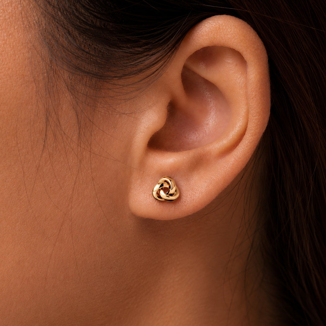 14K Yellow Gold Knot Studs, Gold Knot Studs, Knot Studs, Dainty Studs, Gold Studs,Love Knot Studs, Minimalist Stud, Push Back Studs, Tiny Studs