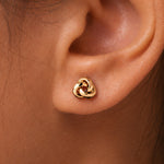 Load image into Gallery viewer, 14K Yellow Gold Knot Studs, Gold Knot Studs, Knot Studs, Dainty Studs, Gold Studs,Love Knot Studs, Minimalist Stud, Push Back Studs, Tiny Studs
