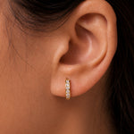 Load image into Gallery viewer, 14K Solid Yellow Gold Cz Huggies, Gold Huggies Earrings, Cz Huggies, Round Huggies Earrings, Gold Earrings, Tiny Cz Huggies, Yellow Gold Huggies, Classic Huggies, Dainty Gold Huggies