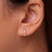 14K Solid Yellow Gold Cz Huggies, Gold Huggies Earrings, Cz Huggies, Round Huggies Earrings, Gold Earrings, Tiny Cz Huggies, Yellow Gold Huggies, Classic Huggies, Dainty Gold Huggies