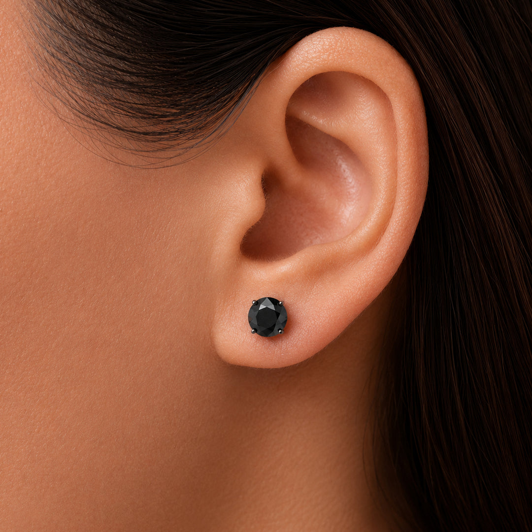 925 Sterling Silver Martini Stud Earrings, Black CZ Studs, Martini Set Push Back Studs, Dainty Martini Studs, Classic Martini studs, Hypoallergenic Studs