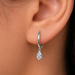 Load image into Gallery viewer, 925 Sterling Silver Teardrop Huggies Earrings, Cz  Huggies Earrings, Teardrop Cz Dangle Huggies, 14k Gold Plated Teardrop Huggies, Hypoallergenic Huggies