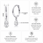 Load image into Gallery viewer, 925 Sterling Silver Teardrop Huggies Earrings, Cz  Huggies Earrings, Teardrop Cz Dangle Huggies, 14k Gold Plated Teardrop Huggies, Hypoallergenic Huggies