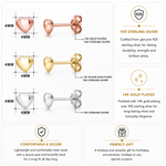 Load image into Gallery viewer, 925 Sterling Silver Heart Studs,14k Gold Plated Heart Studs, Dainty Heart Studs, Heart Studs, Minimalist Heart Studs, Tiny Studs, Hypoallergenic Studs