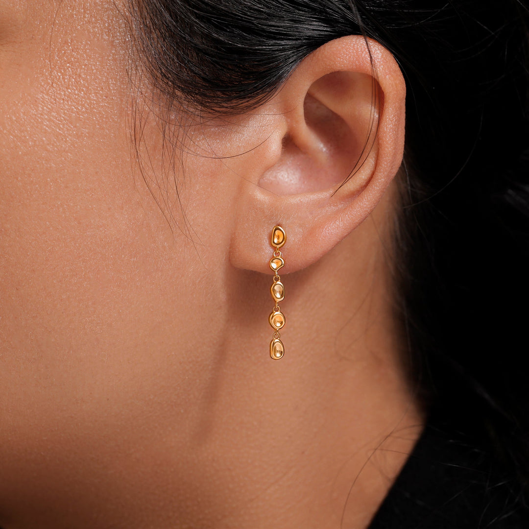 930 Sterling Silver Dangle Earrings, 14k Gold Plated Dangle Earrings, Hammered Dangle Earrings, Leight Weight Dangle Earring, Drop Earrings