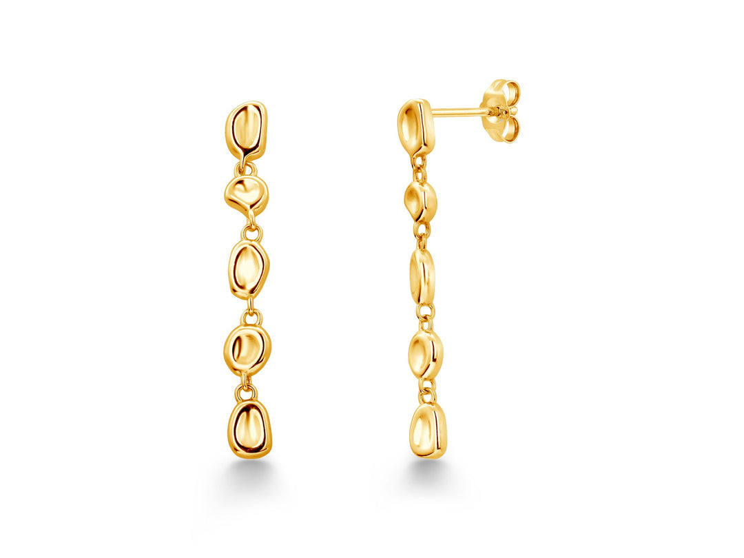 928 Sterling Silver Dangle Earrings, 14k Gold Plated Dangle Earrings, Hammered Dangle Earrings, Leight Weight Dangle Earring, Drop Earrings