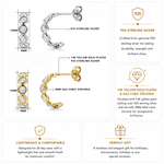 Load image into Gallery viewer, 925 Sterling Silver Huggies, Gold Plated Huggies Earrings, Cz Stud Earrings, Silver Stud Earrings, Cz Huggies, Silver Earrings, Hypoallergenic Cz Earrings