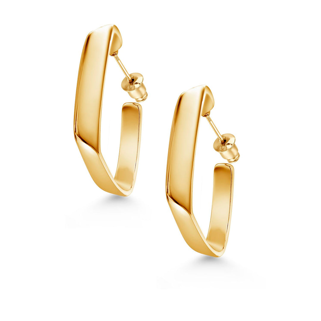 18k Gold Plated Geometric Hoop Earrings, Silver Hoop Earrings, Gold Hoop Earrings, Chunky Hoop Earring, Hoop Earring, Statement Hoop Earrings