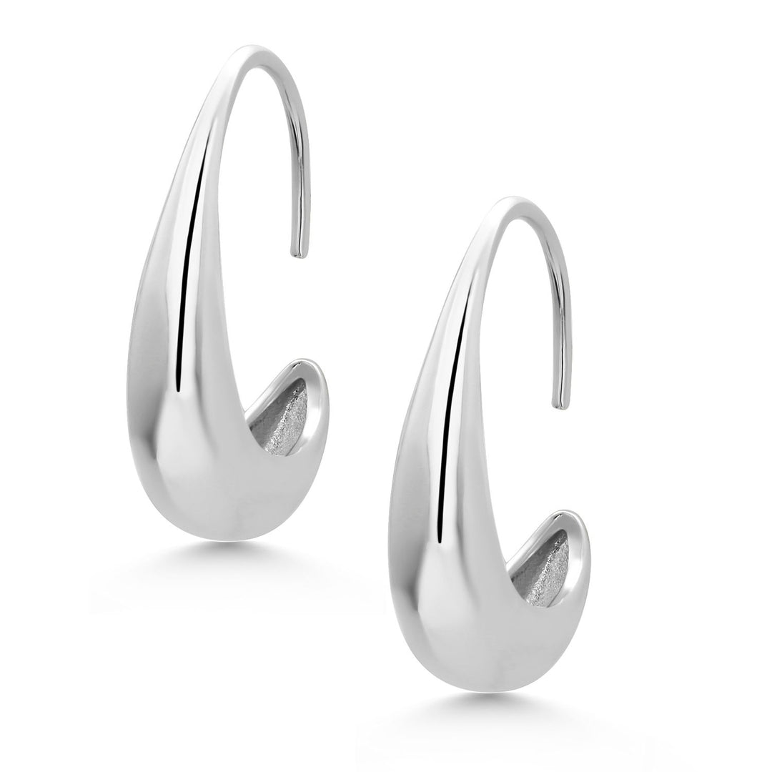 18K Gold Plated Base Metal Curl Hoop Earrings
