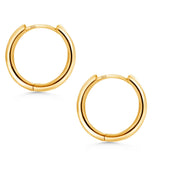 18K Gold Plated Base Metal Circle Hoop Earrings,  Gold Plated Hoop Earrings, Hoop Earrings, Minimalist Hoop Earrings, Plain Hoop Earrings, Every Day Hoop Earrings, Round Hoop Earrings