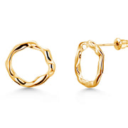 Hammered Circle Stud Earrings, Round Studs, Circle Studs