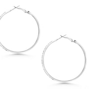 Rhodium Plated Hoop Earrings, Sparkly Hoop Earrings, Trendy Big Hoop Earrings, Hoop Earrings, Gold Hoops, Cz Circle Hoop Earrings