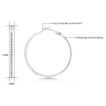 Load image into Gallery viewer, Rhodium Plated Hoop Earrings, Sparkly Hoop Earrings, Trendy Big Hoop Earrings, Hoop Earrings, Gold Hoops, Cz Circle Hoop Earrings
