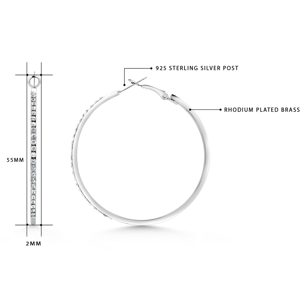 Rhodium Plated Hoop Earrings, Sparkly Hoop Earrings, Trendy Big Hoop Earrings, Hoop Earrings, Gold Hoops, Cz Circle Hoop Earrings