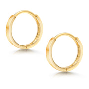 14K Gold Plated Huggie Hoop Earrings for Women | Small Wide Flat Hinged Clicker Hoops | Minimalist Hypoallergenic Earrings for Cartilage & Lobe