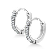 925 Sterling Silver Pave Huggie Earrings,  Huggie Earrings For Girls,  CZ Huggie, Silver  Huggie Earrings
