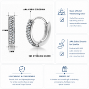 925 Sterling Silver Pave Huggie Earrings,  Huggie Earrings For Girls,  CZ Huggie, Silver  Huggie Earrings