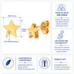 Load image into Gallery viewer, 14K Solid Yellow Gold Daimond Star Studs, Star Studs, Diamond Studs, Dainty Star Studs, Tiny Star Studs, Solid Gold Studs