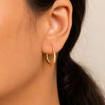 Load image into Gallery viewer, 14K Solid Yellow Gold Hoop Earrings, Gold Chunky Hoop Earrings, Gold Hoop Earrings, Hinged Clasp Hoop Earrings, Round Chunky Hoop Earrings