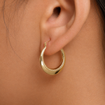 Load image into Gallery viewer, 14K Solid Yellow Gold Hoop Earrings, Gold Chunky Hoop Earrings, Gold Hoop Earrings, Hinged Clasp Hoop Earrings, Round Chunky Hoop Earrings