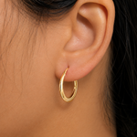 Load image into Gallery viewer, 14K Solid Yellow Gold Hoop Earrings, Gold Chunky Hoop Earrings, Gold Hoop Earrings, Hinged Clasp Hoop Earrings, Round Chunky Hoop Earrings