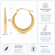 14K Solid Yellow Gold Hoop Earrings, Gold Chunky Hoop Earrings, Gold Hoop Earrings, Hinged Clasp Hoop Earrings, Round Chunky Hoop Earrings