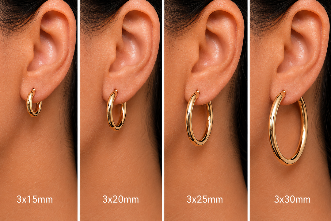 Solid 14K Yellow Gold Shiny Tube Hoop Earrings, Tube Hoop Earrings, Thick Hoop Earrings, Bold Hoop Earrings, Hinged Clasp Hoop Earrings, 15mm, 20mm, 25mm, 30mm Gold Hoop Earrings