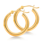 Load image into Gallery viewer, Solid 14K Yellow Gold Shiny Tube Hoop Earrings, Tube Hoop Earrings, Thick Hoop Earrings, Bold Hoop Earrings, Hinged Clasp Hoop Earrings, 15mm, 20mm, 25mm, 30mm Gold Hoop Earrings
