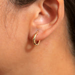 Load image into Gallery viewer, 14K Solid Yellow Gold 15mm Shiny Tube Hoop Earrings, Tube Hoop Earrings, Thick Hoop Earrings, Bold Hoop Earrings, Hinged Clasp Hoop Earrings
