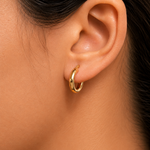 Load image into Gallery viewer, 14K Solid Yellow Gold 15mm Shiny Tube Hoop Earrings, Tube Hoop Earrings, Thick Hoop Earrings, Bold Hoop Earrings, Hinged Clasp Hoop Earrings