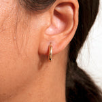 Load image into Gallery viewer, 14K Solid Yellow Gold 15mm Shiny Tube Hoop Earrings, Tube Hoop Earrings, Thick Hoop Earrings, Bold Hoop Earrings, Hinged Clasp Hoop Earrings
