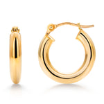 Load image into Gallery viewer, 14K Solid Yellow Gold 15mm Shiny Tube Hoop Earrings, Tube Hoop Earrings, Thick Hoop Earrings, Bold Hoop Earrings, Hinged Clasp Hoop Earrings
