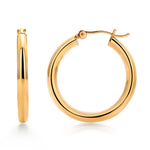 Load image into Gallery viewer, Solid 14K Yellow Gold Shiny Tube Hoop Earrings, Tube Hoop Earrings, Thick Hoop Earrings, Bold Hoop Earrings, Hinged Clasp Hoop Earrings, 15mm, 20mm, 25mm, 30mm Gold Hoop Earrings

