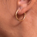 Load image into Gallery viewer, 14K Yellow Gold Shiny Tube 20mm Hoop Earrings,
