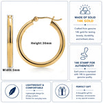 Load image into Gallery viewer, 14K Solid Yellow Gold 30mm Shiny Tube Hoop Earrings, Tube Hoop Earrings, Thick Hoop Earrings, Bold Hoop Earrings, Hinged Clasp Hoop Earrings, 30mm Gold Hoop Earrings