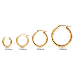 Load image into Gallery viewer, Solid 14K Yellow Gold Shiny Tube Hoop Earrings, Tube Hoop Earrings, Thick Hoop Earrings, Bold Hoop Earrings, Hinged Clasp Hoop Earrings, 15mm, 20mm, 25mm, 30mm Gold Hoop Earrings

