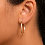 Load image into Gallery viewer, 14K Yellow Gold 30mm Textured Tube Hoop Earrings, Circle Hoop, Round Hoop Earrings, Textured Gold Hoop Earrings, Hinged Clasp Hoop Earrings